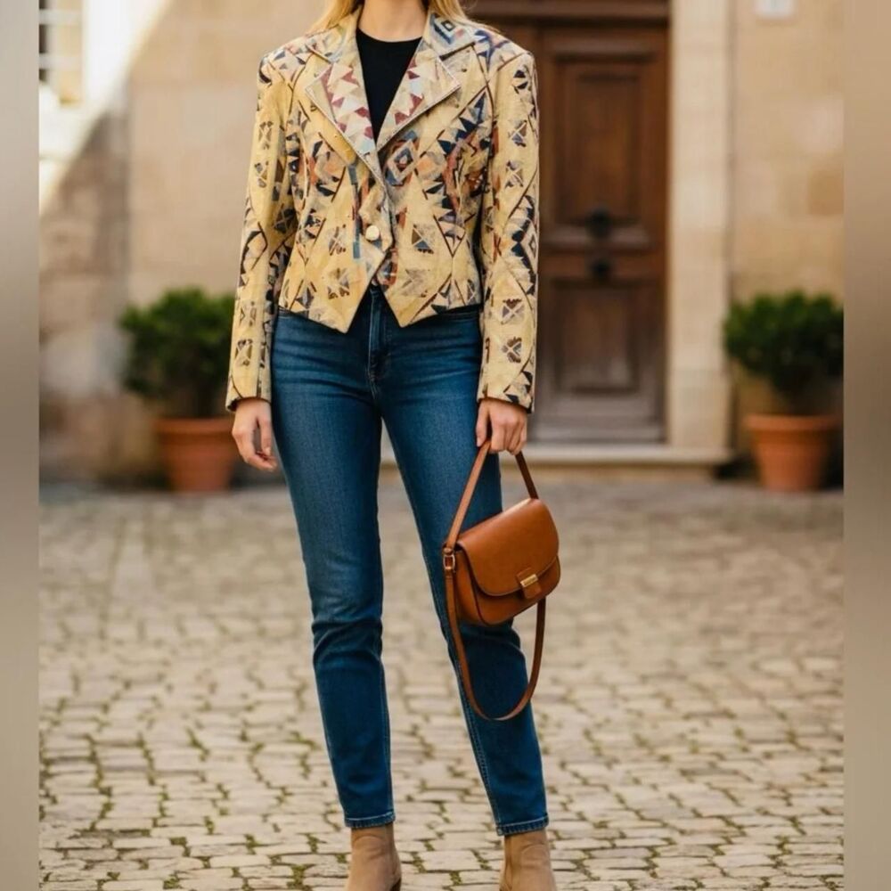 Logo-by-lori-goldstein Women's Tan and Yellow Tailored-jackets